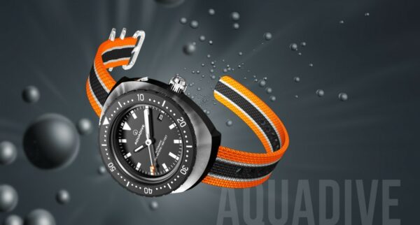 22mm Aquadive orange/black/grey striped NATO strap
