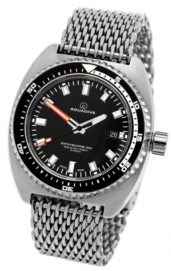 AQUADIVE Bathyscaphe 100 Stainless Steel on classic BOR bracelet